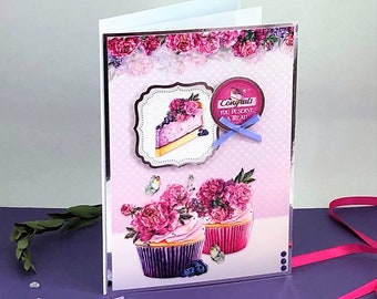 Handmade Congratulations Card | You Deserve a Treat Card | Celebration Card | Personalised 5 x 7 Card