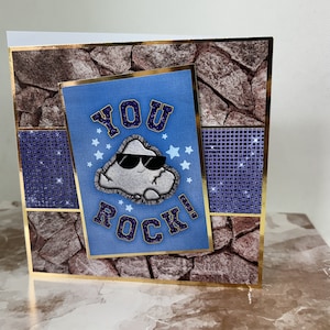 Vous rockez ! - Carte de remerciement faite main, belle carte pour homme, carte de voeux en guise de remerciement, carte d'ami, Code : TH04