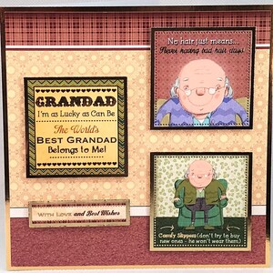 Meilleur grand-père au monde - Carte de voeux, d'anniversaire ou de fête des pères faite main pour grand-père, Code : MB17
