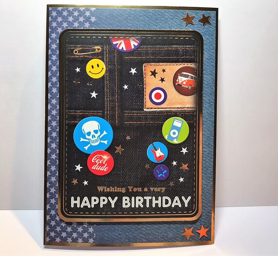 Joyeux Anniversaire Carte Dadolescent Carte De Voeux Etsy