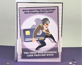 Funny Birthday Card for Him | Humorous Birthday Card | Handmade Joke Birthday Card | One of a Kind 5 x 7 Card