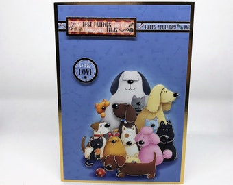 Pet Lover Birthday Card | Animal Lover Card | Handmade Dog & Cat Birthday Card | Personalised 5 x 7 Card
