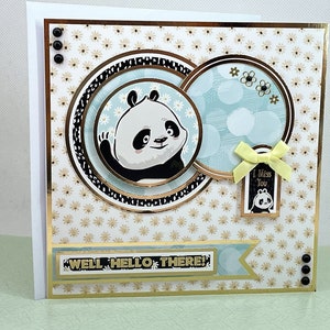 Carte Tu me manques - Carte pensée à vous faite main avec une jolie image de panda. Juste pour dire bonjour, vieille carte d'ami. Vous me manquez. Référence GW08