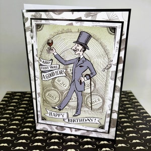 Carte d'anniversaire pour homme - Carte de voeux faite main pour l'anniversaire d'un homme, carte d'anniversaire pour homme, homme pimpant, papa, carte personnalisée pour mari