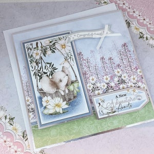 Une nouvelle aventure vous attend - Carte de voeux faite main pour un nouveau bébé, carte de félicitations, baby shower, bébé garçon, petite fille. Code : NB11