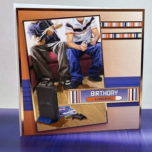 Chargement d'anniversaire - Carte de voeux faite main avec le thème du jeu, carte d'anniversaire pour homme ou pour adolescent, carte personnalisée, carte de joueur
