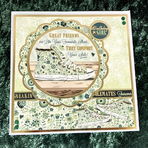 Grands amis... Solemates - carte faite main, carte de voeux, carte d'anniversaire, carte d'adolescente, carte de baskets, carte de meilleurs amis Code : KT44