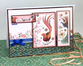 Someone Special Card | Handmade Someone Special Greeting Card | Personalised Bird Card | Peacock & Pheasant Card | 7 x 5 Card