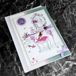 Carte de voeux faite main pour anniversaire de dame ou d'adolescente, carte de chien, carte de chambre à coucher, carte de boutique, carte personnalisée. Référence : LB33