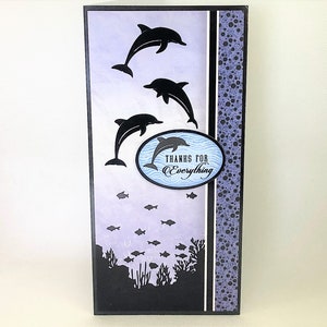 Thanks for Everything - handmade thank you card, greetings card with dolphin images, under the sea card, Code: TH02