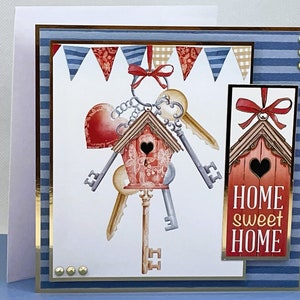 Home Sweet Home - Carte de voeux faite main, carte pour nouvelle maison, nouvelle maison heureuse, carte de déménagement, carte de bienvenue dans la maison. CODE : NH03
