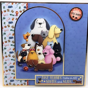 Les meilleurs amis sont de toutes formes et de toutes tailles ! - Carte faite main, carte de voeux, anniversaire, carte, carte d'animaux de compagnie, carte de chiens, carte de chats, carte d'animal