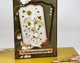 Thank You for Bee-ing There - Handmade Thank You Card with Bee Theme - Greetings Card, Thank You for Being There
