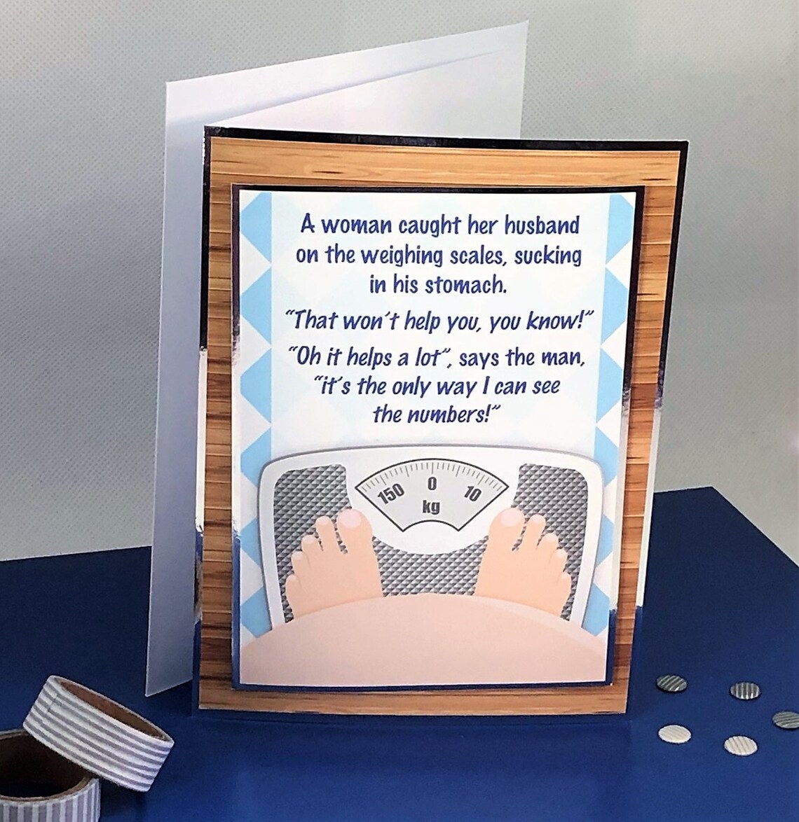 Weighing Scales Joke Card handmade greetings card with joke Etsy