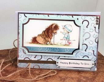 Horse Lover Birthday Card | Personalised Horse Birthday Card | Handmade Pony Card | Equestrian Card | One of a Kind 7 x 5 Card