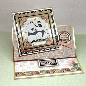 À un ami très spécial - Carte panda faite main pour l'anniversaire d'une femme, un sur un million, chevalet, carte 3D, carte personnalisée