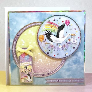 Bundle of Joy - Carte de voeux faite main pour un nouveau bébé, carte de félicitations, baby shower, bébé garçon, petite fille. Code : NB14