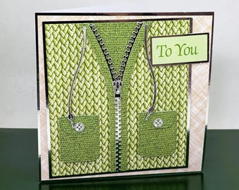 Handmade Birthday Card for Him | Personalised Men's Birthday Card | Hoodie Birthday Card | One of a Kind 6 x 6 Card
