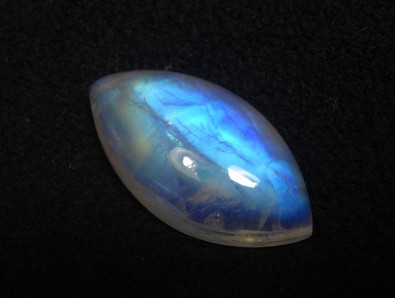The Most beautiful Natural RAINBOW MOONSTONE Gemstone 25x13x7mm Marquise Shape Smooth Loose Cabochon at wholesale Price Cb#1770