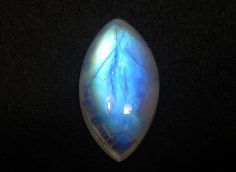 The Most beautiful Natural RAINBOW MOONSTONE Gemstone 25x13x7mm Marquise Shape Smooth Loose Cabochon at wholesale Price Cb#1770