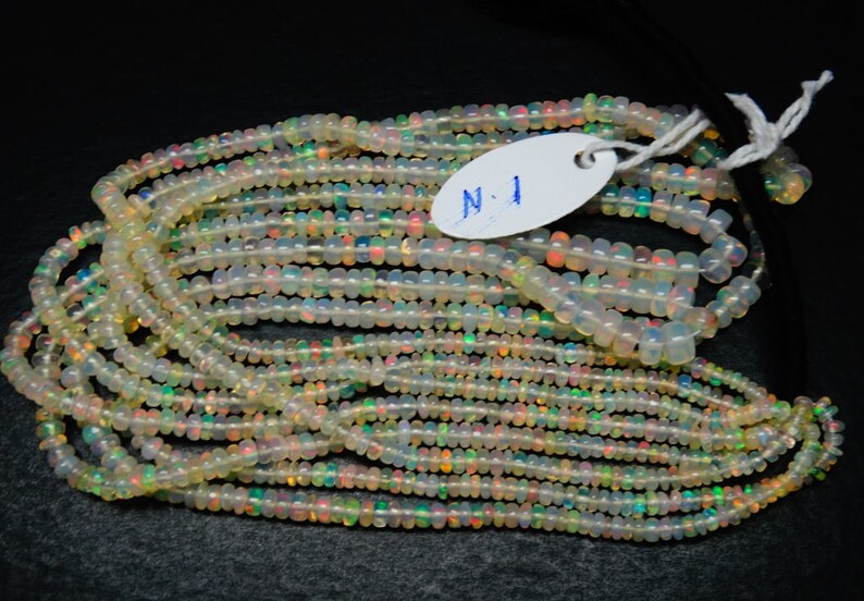 Ethiopian Opal Beads Cb#724 16 Inches Long Strand 3 mm to 5.5 mm Size Smooth Roundel Beads Natural ETHIOPIAN OPAL