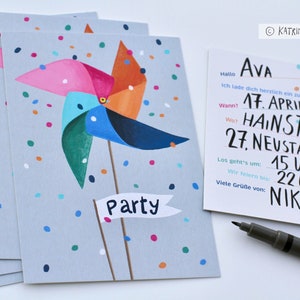 PARTY invitations, pre-printed text on the back image 1