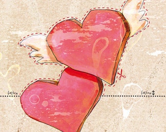 10 x postcard "Hearts" with cutting and folding option