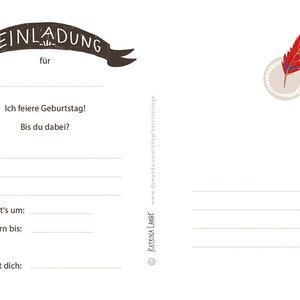 Adler birthday invitations, postcards with pre-printed text on the back, small spelling mistake on the back image 3