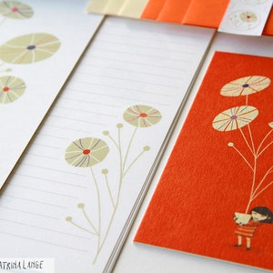 Briefpapier-Set "Pilea" inkl. 12 Briefbögen, 2 Pappkarten, 6 Umschlägen, 6 Stickern – in schöner Briefmappe