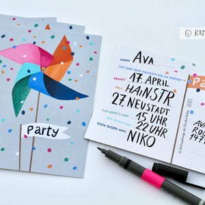 PARTY invitations, pre-printed text on the back image 3