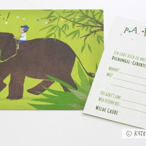 Invitations to children's birthday parties, elephant, form on the back image 4