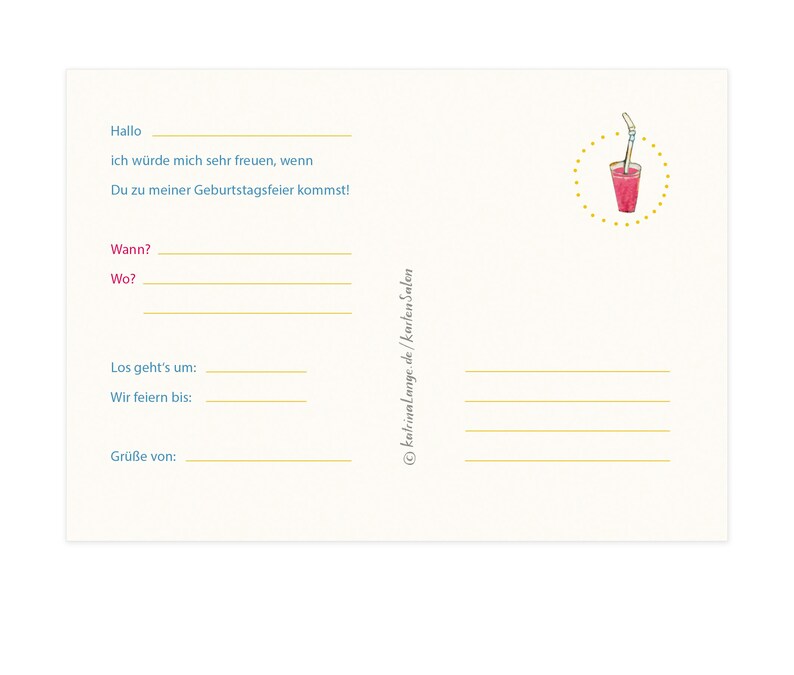 Invitations for children's birthday parties Horse, postcards with text template on the back image 4