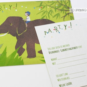 Invitations to children's birthday parties, elephant, form on the back image 5