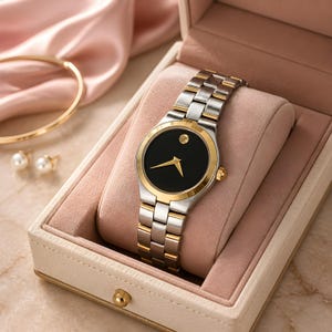 Vintage Movado Harmony Two-Tone Ladies Wrist Watch Movado watch harmony 10p - Gem main image 4