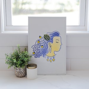 Vegetable Lady 11x17 Risograph Print