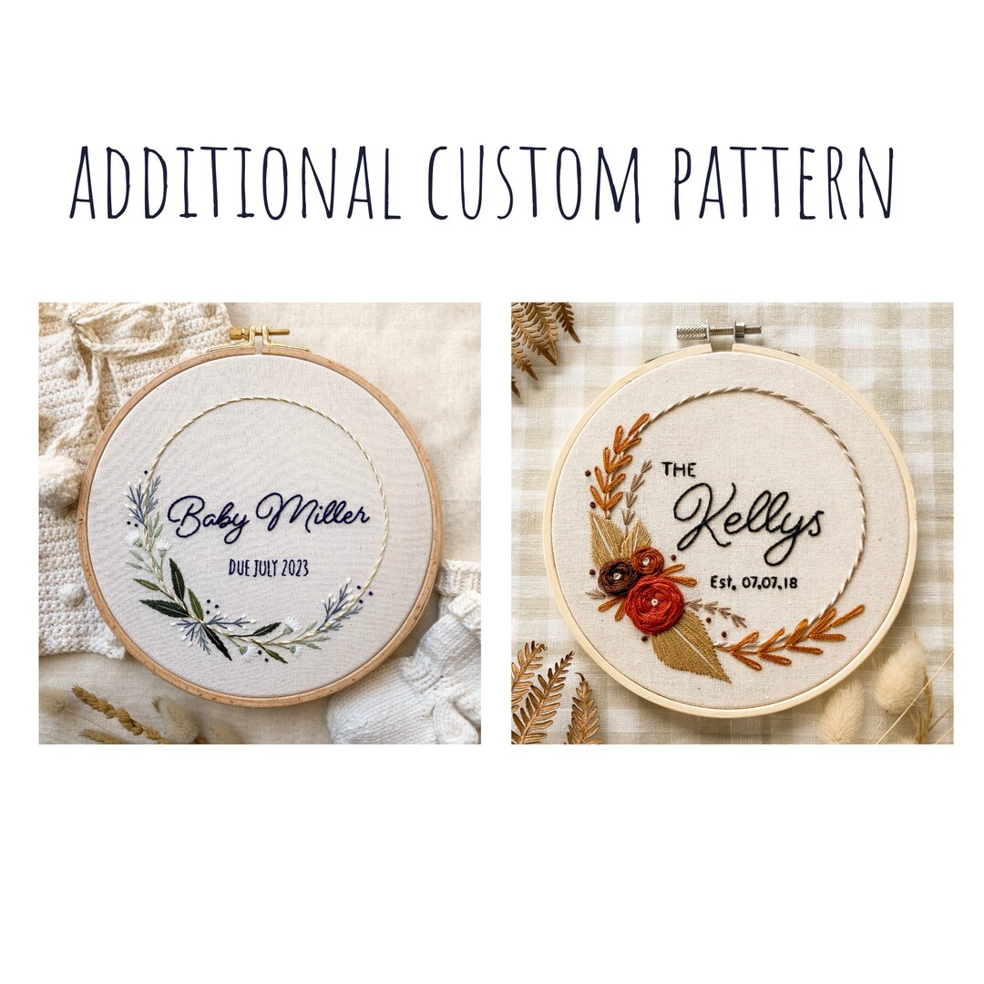 Additional Custom Embroidery Pattern - Repeat Customer Add-on - Etsy