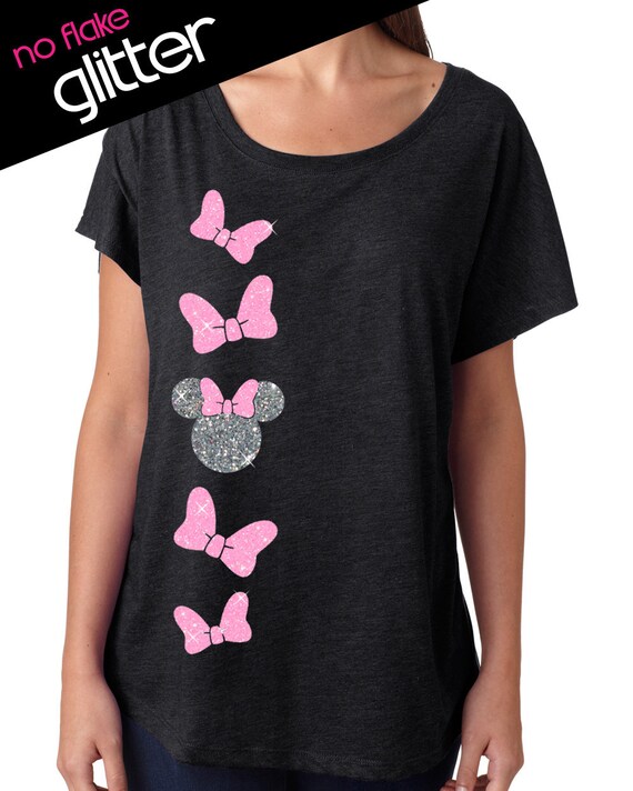 Disney Womens Minnie Mouse Scoop Neck Doleman Tee