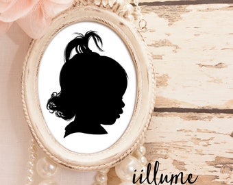 DIGITAL FILES Traditional Profile Silhouette, Custom Silhouette from your photo, Children's room decor, Silhouette Art, Silhouette Portrait