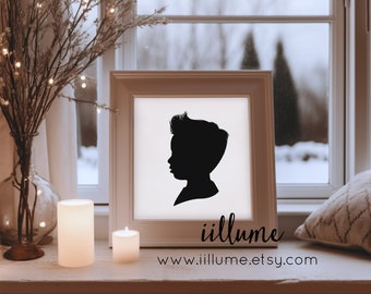 DIGITAL FILES Traditional Profile Silhouette, Custom Silhouette from your photo, Children's room decor, Silhouette Art, Silhouette Portrait