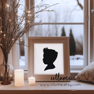 DIGITAL FILES Traditional Profile Silhouette, Custom Silhouette from your photo, Children&#39;s room decor, Silhouette Art, Silhouette Portrait