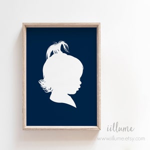 Traditional Profile Silhouette, Custom Silhouette from your photo, Children&#39;s room decor, Silhouette Art, Silhouette Portrait