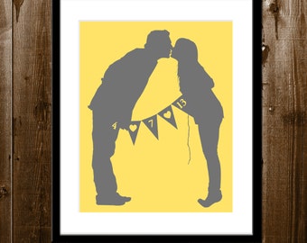 Custom Couple Silhouette, Bride and Groom Silhouette, Wedding Silhouette Portrait from your Photo, Wedding Gift, Custom Silhouette
