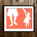 Custom Father Daughter Silhouette Portrait, Daddy Daughter Gift ...