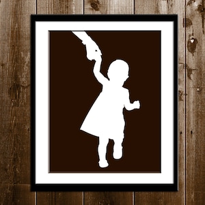 Kids Custom Silhouette Portrait from your Photo, Boy or Girl Silhouette Wall Art, Father es Day Gift Silhouette Print, Children Silhouette
