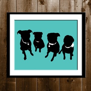 Custom Pets Silhouette Portrait, Custom Gift, Pet Silhouette Art Print, Pet Portrait, Animal Pets Custom Silhouette Portrait from your Photo