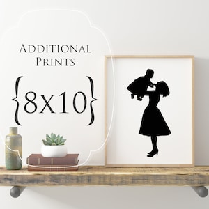 Order Add on for Additional Print in 8x10 inch size...Custom Silhouette Prints, Silhouette Portrait, Silhouette Wall Art