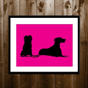 Custom Pets Silhouette Portrait, Custom Gift, Pet Silhouette Art Print, Pet Portrait, Animal Pets Custom Silhouette Portrait from your Photo