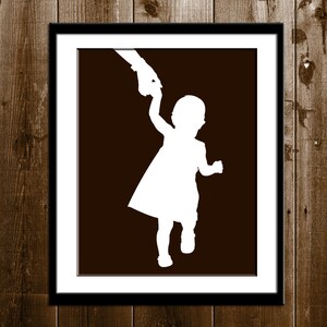 Kids Custom Silhouette Portrait from your Photo, Boy or Girl Silhouette Wall Art, Father&#39;s Day Gift Silhouette Print, Children Silhouette