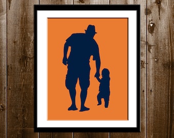 Custom Father's Day Silhouette Portrait, Daddy and Son Gift, Silhouette Art Print, Father Son Custom Silhouette Portrait from your Photo