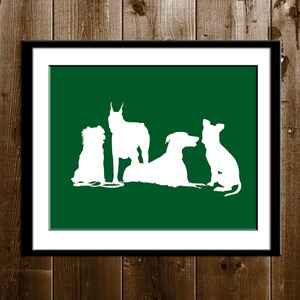Custom Pets Silhouette Portrait, Custom Gift, Pet Silhouette Art Print, Pet Portrait, Animal Pets Custom Silhouette Portrait from your Photo